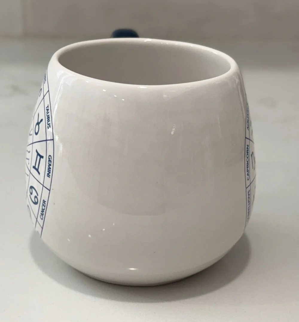 Home Essentials Celestial Collection Coffee Mug Cup Zodiac Astrology Blue White